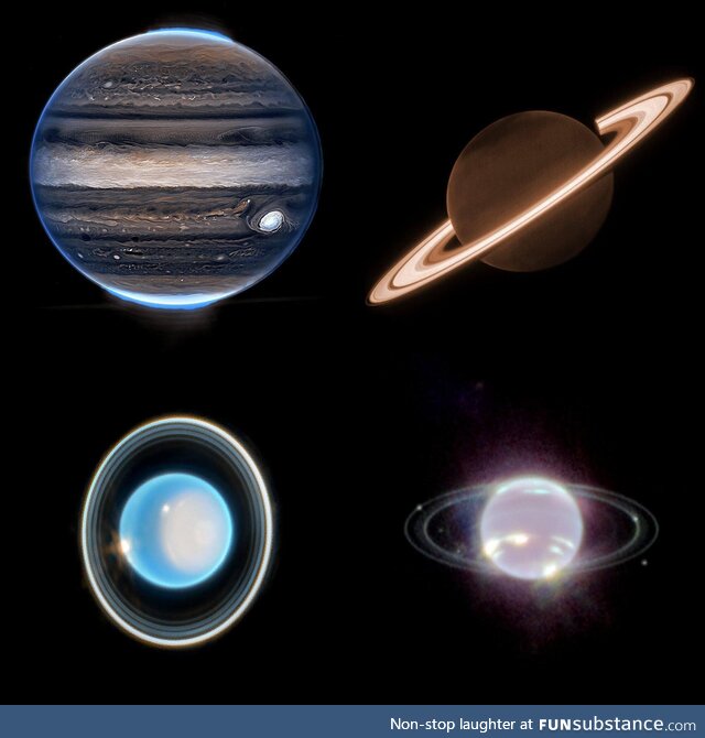 The 4 gas giants captured by the James Webb Telescope