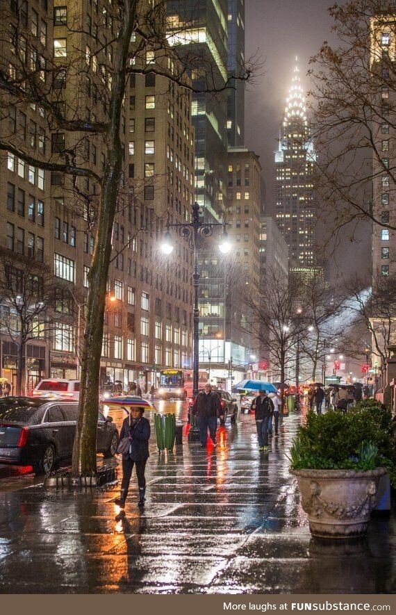 New York in a rainy day