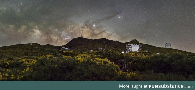 Milky Way Pano at Roque de los Muchachos Observatory / La Palma, Canary Islands, Spain