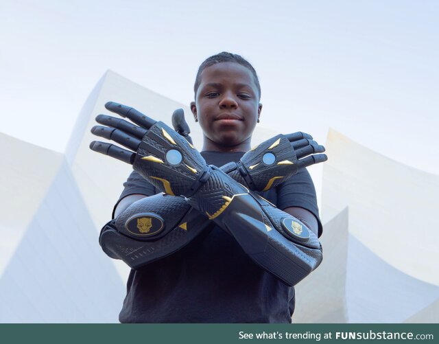 Chase lost his hands to Meningitis, so we built him the first official Black Panther