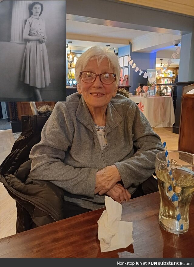 As a follow up of my pic yesterday of 17 y/o grandma, here she is, still cute, at 91