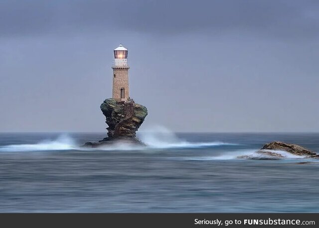 Tourlitis lighthouse, andros, greece