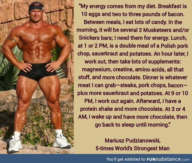 "my energy comes from my diet" bull****