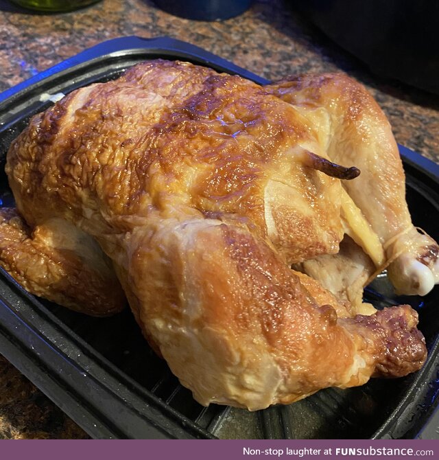 Costco rotisserie chicken was ready to party today