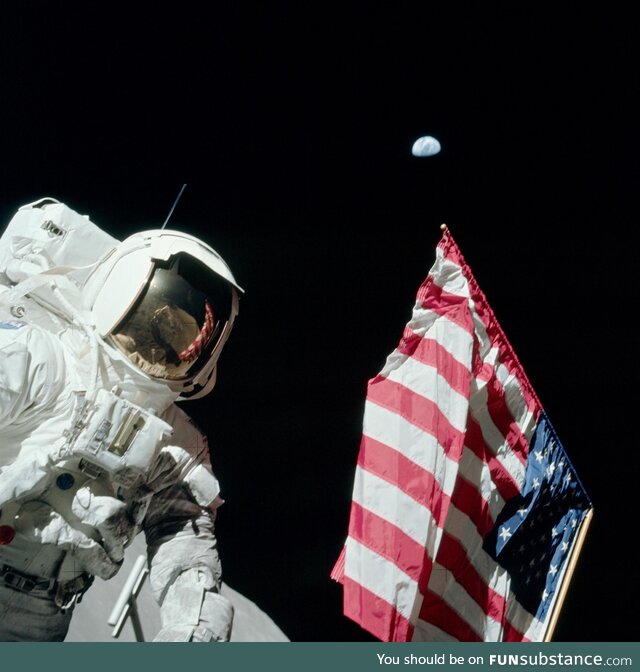 Jack Schmitt Selfie on the Moon - December 11, 1972