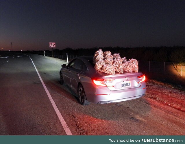 Busted for 30lbs of magic mushrooms. That vanity license plate though