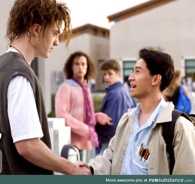 A photo of two Oscar Winners, one Oscar nominee, and Pauly Shore