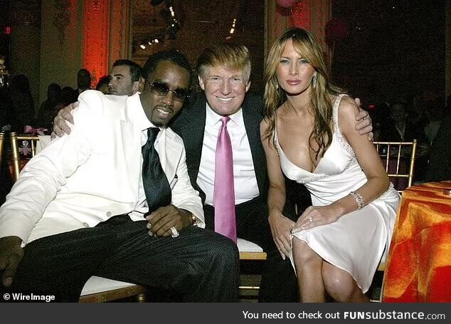 P diddy, donald trump, melania trump (2005)