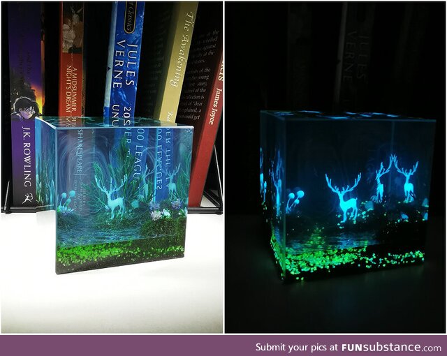 Patronus in a resin cube
