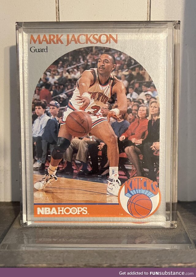 Mark Jackson NBA card with the Menendez brothers sitting front row