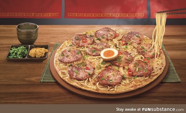 "Ramen Pizza" from Pizza Hut, Taiwan