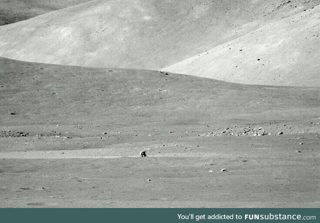 Apollo 17 lunar module seen from two miles away