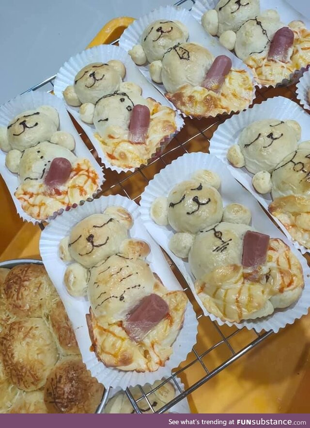 Sausage and cheese sleeping bear buns