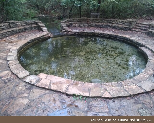 Seating around a natural spring, built in the 40s by the WPA