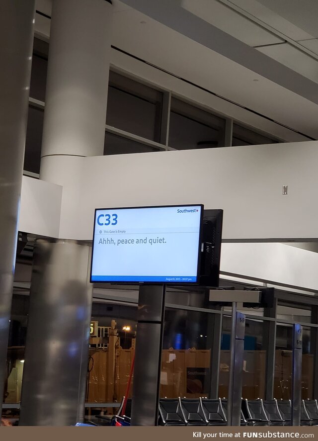 Meanwhile at 10:30 PM in the Denver Airport