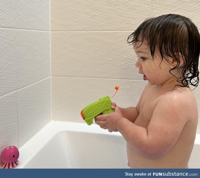 Bath time got very dark tonight