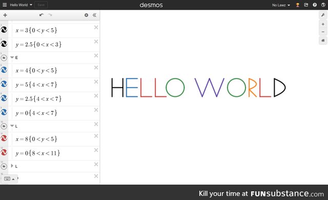 HelloWorldInDesmos