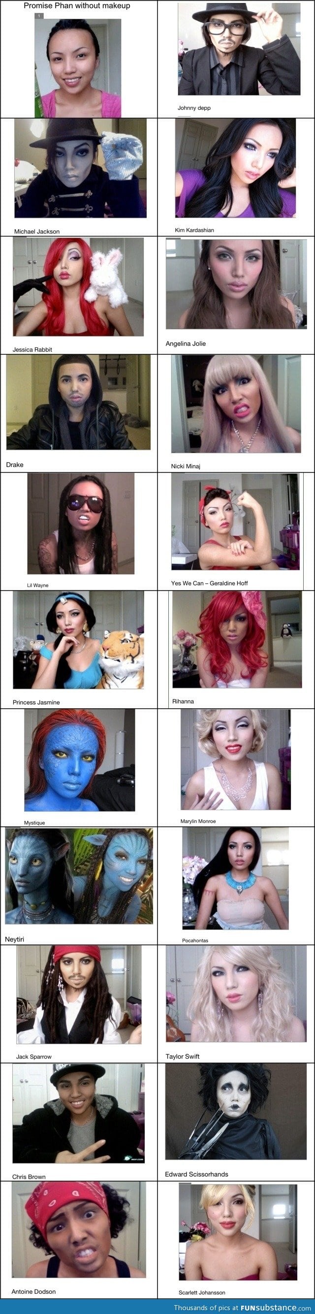 Amazing makeup to look like celebrities