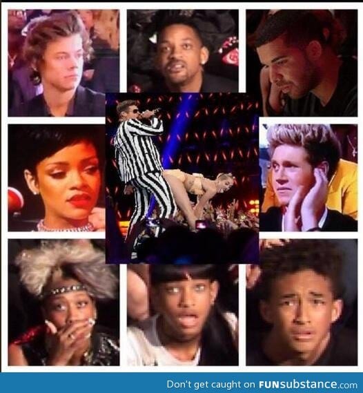 Reactions of seeing Miley Cyrus