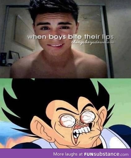 When boys bite their lips