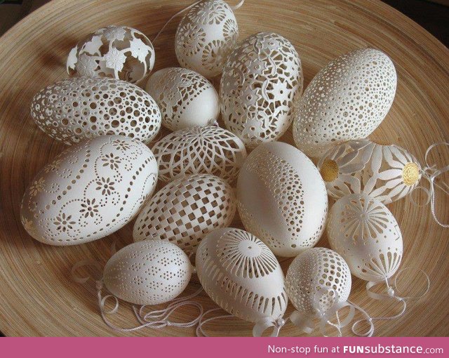 Beautifully crafted eggshells