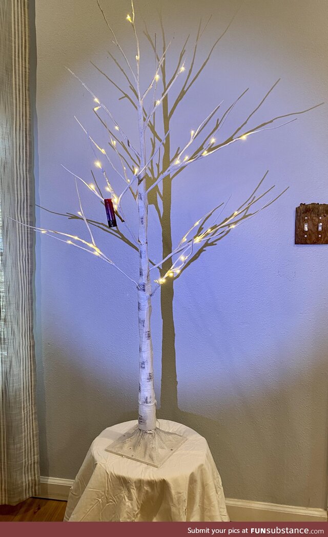 My tree also from my single dad days. Guess the theme…