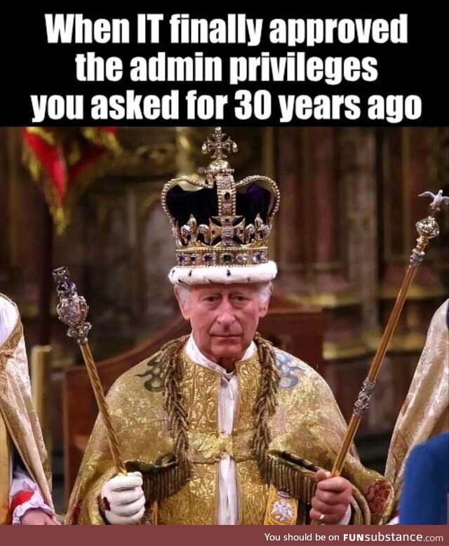 How you feel when they finally approved your admin privileges request