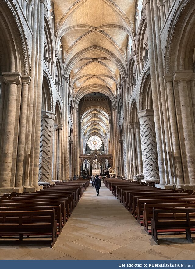 [OC] the main chamber of Durham Cathedral, NE England