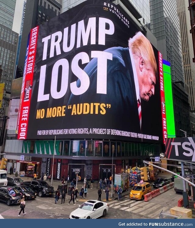 Trump Lost Billboard in Time Square