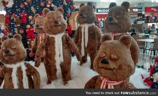 These festive bears who got too stoned and went to the mall