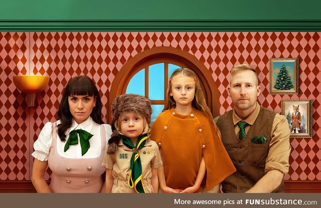 Our wes anderson themed family christmas card