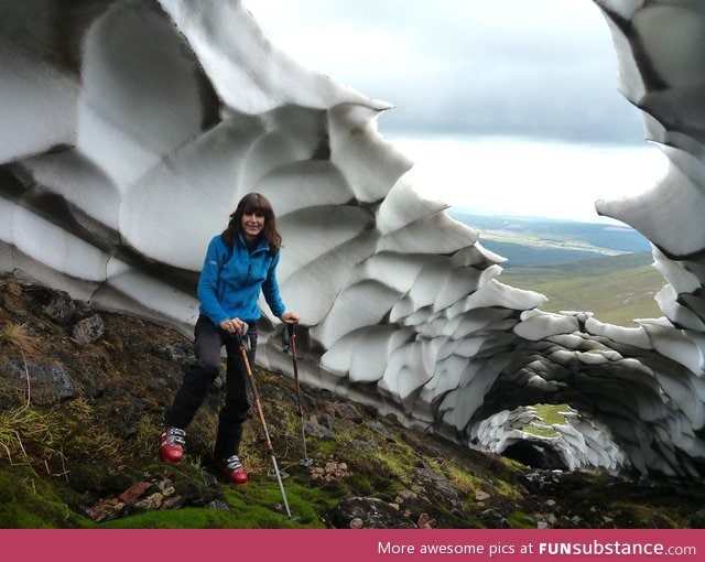 The remains of last winters snow. Carn ban mor, scotland