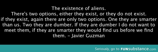 The existence of aliens