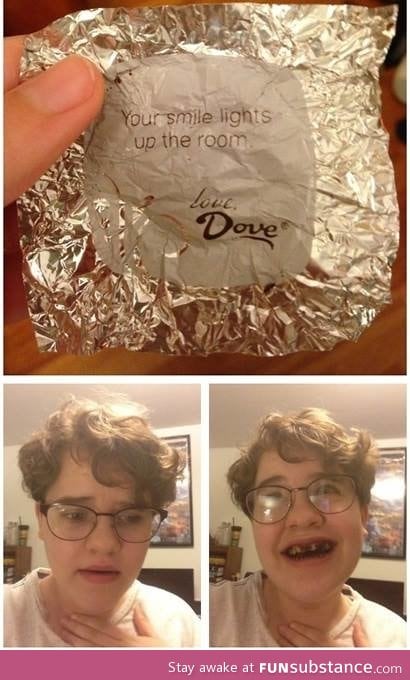 Nice positive message from Dove chocolate