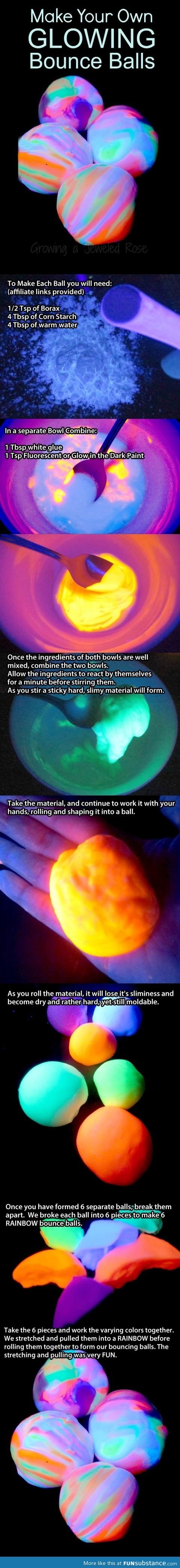 Make your own glowing bounce balls