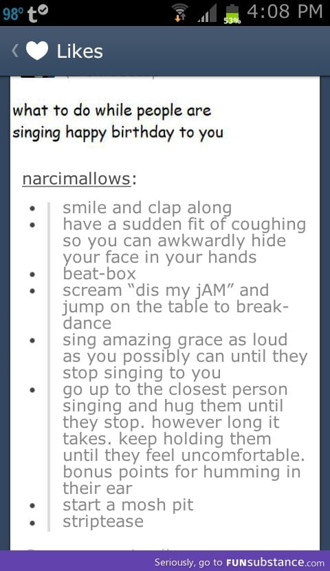 How to handle the birthday song