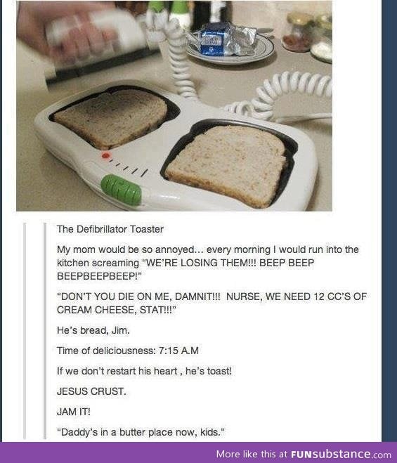 Defibrillator toaster
