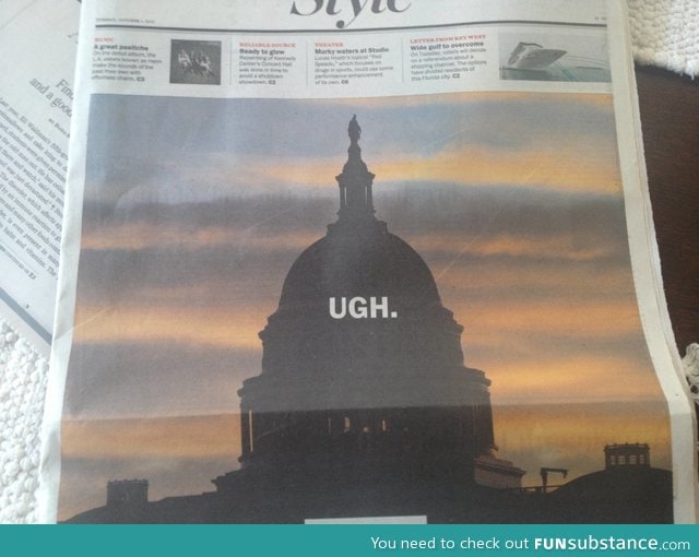 The washington post summed it up perfectly this morning