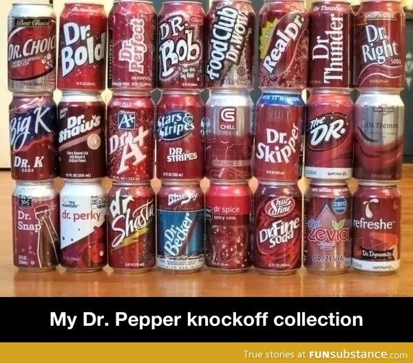 Dr. Pepper knockoff collection