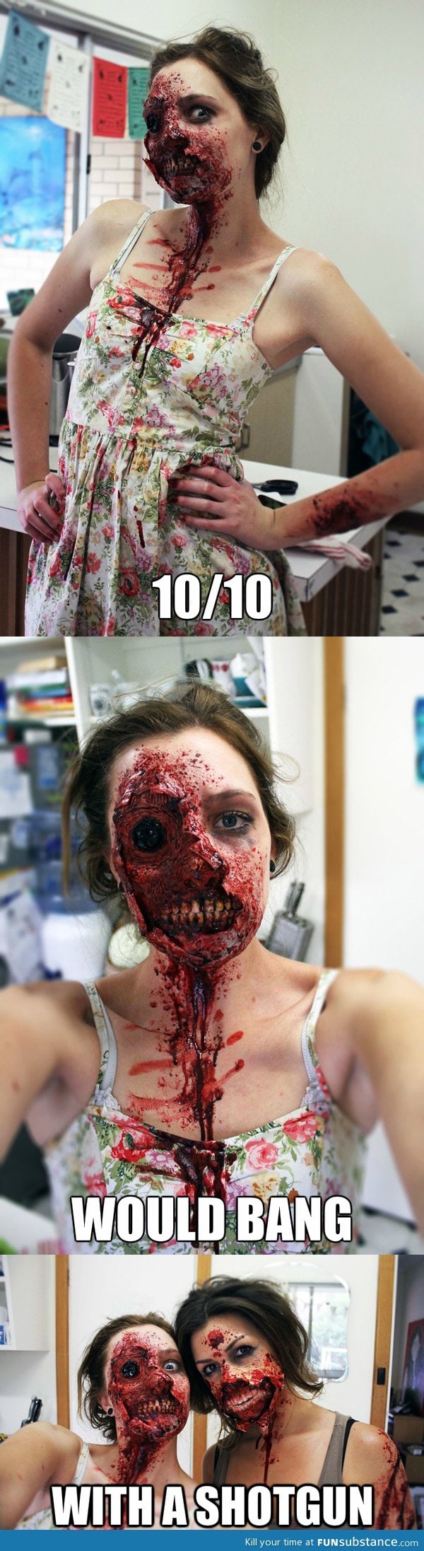 Impressive zombie makeup