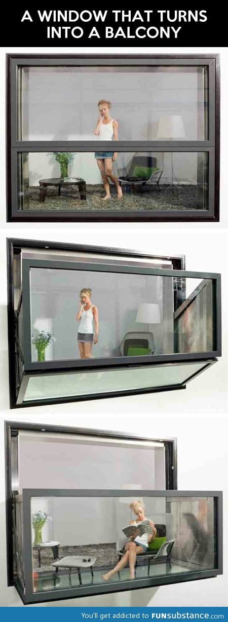 A windows that turns into a balcony