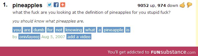 Pineapples on urban dictionary