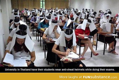 Thailand's anti-cheat helmets