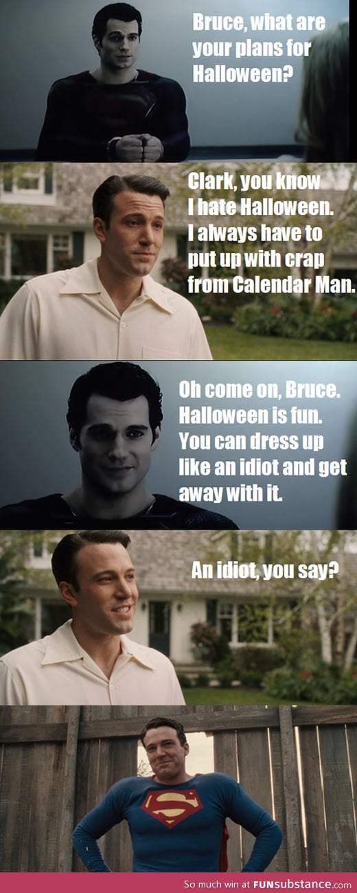 Clark gets Bruce prepared for Halloween…