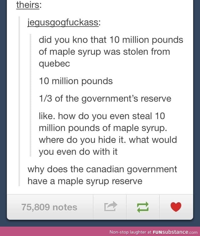 Maple syrup reserve