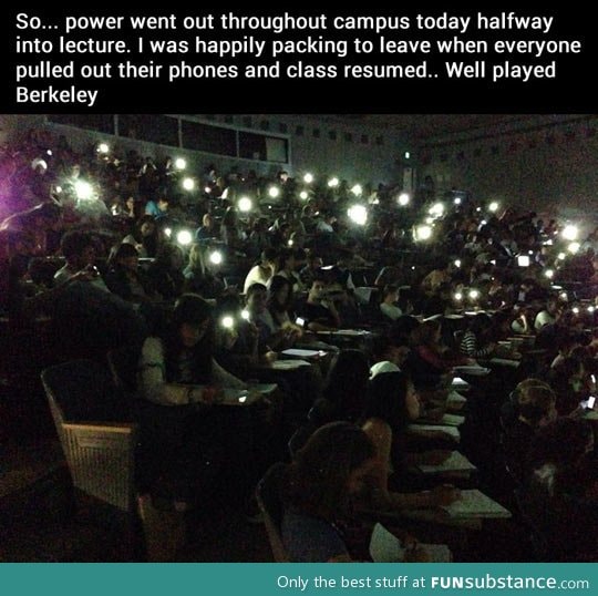 Power went out throughout campus today