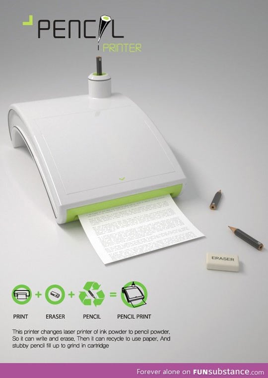 A printer that uses pencil to print your documents