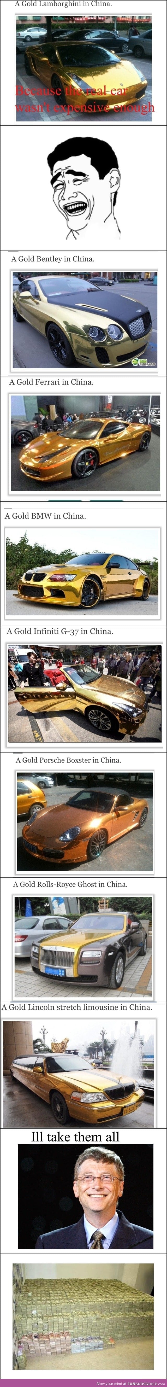 Gold cars