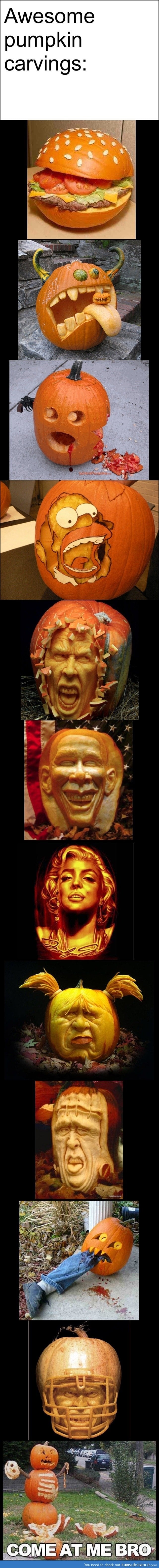 Awesome pumpkin carvings