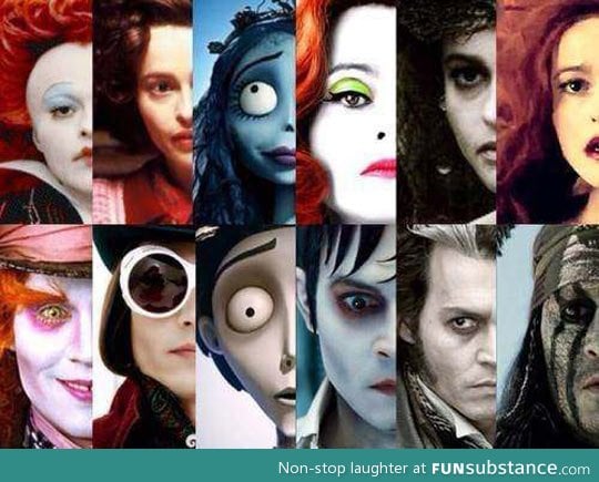 The many faces of Johnny Depp and Helena Bonham Carter